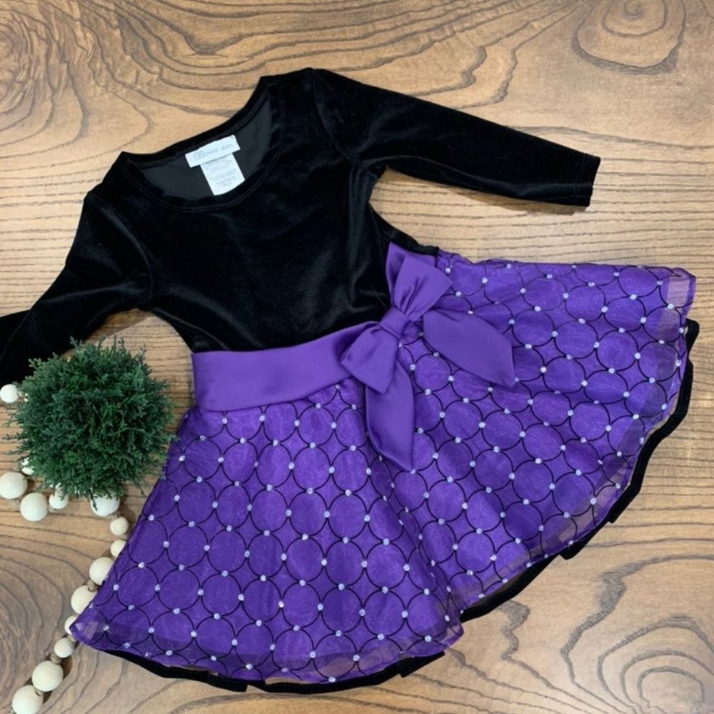 2T Bonnie Jean Velvet Tulle Dress